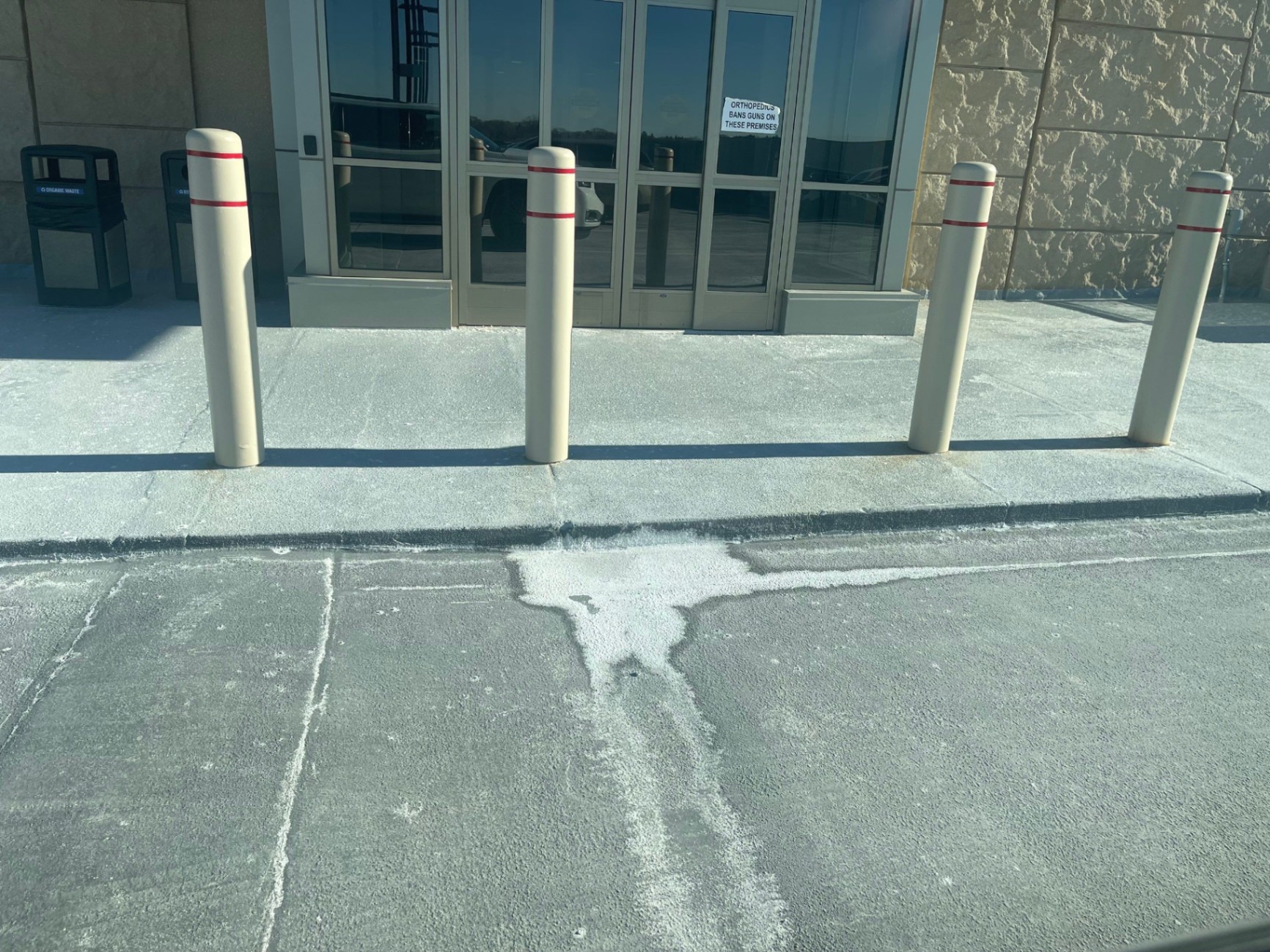 Newly installed bollards in the Edina Crossings Medical Center parking deck following RSI's restoration work