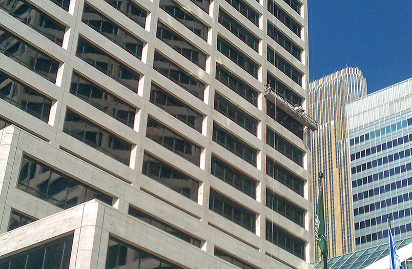 US Bank Plaza twin towers in Minneapolis showing high-rise restoration work