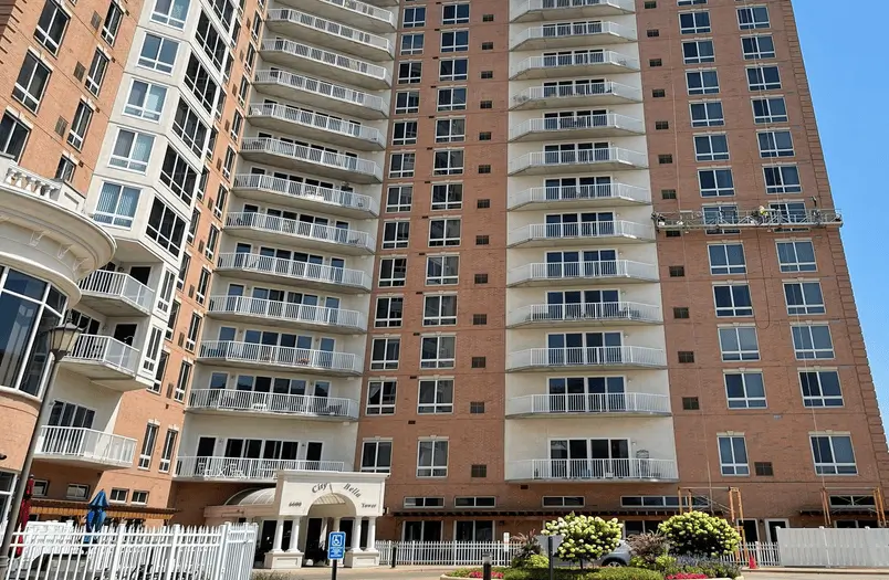 City Bella Building in Minneapolis showing multi-system sealant integration with traffic coatings and waterproofing membranes
