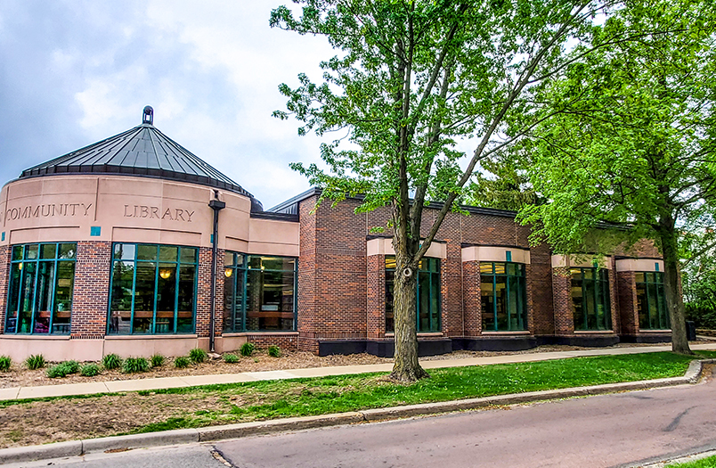 Hennepin County Library exterior in Minneapolis showing institutional masonry facade after proactive tuckpointing and restoration work