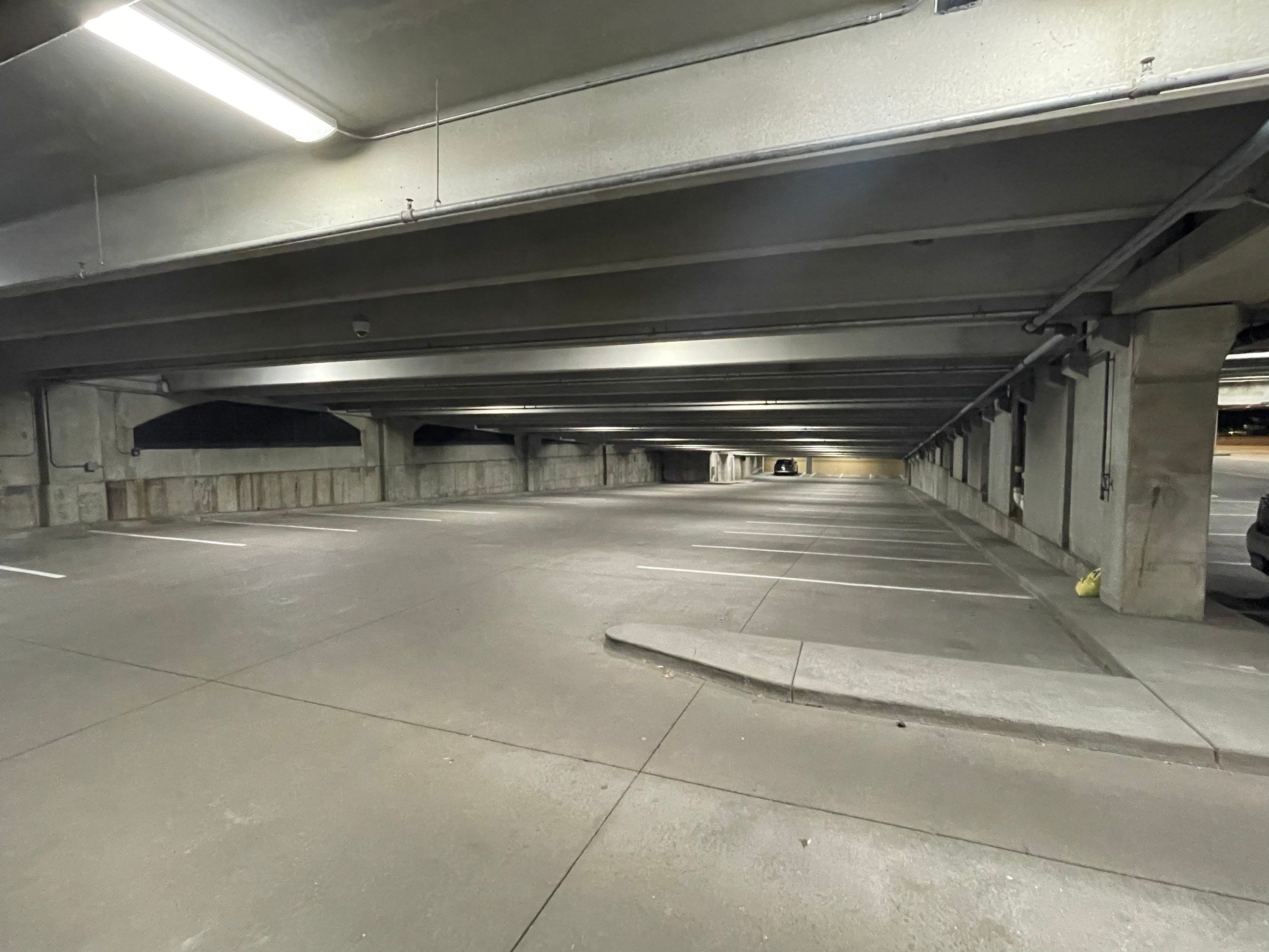 Interior view of the Edina Crossings parking ramp prior to bollard installation